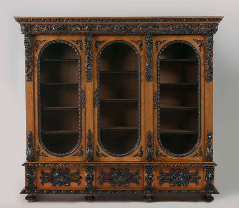 Three-door bookcase made of oak, D. Siem, c. 1863 Canvas Print