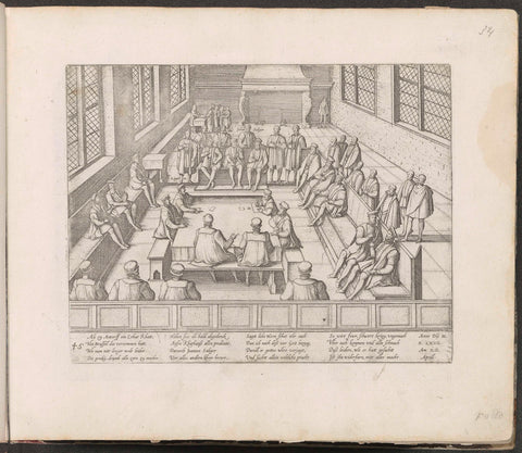 Prohibition of Protestant preaching in Antwerp, 1577, Frans Hogenberg, 1577 Canvas Print