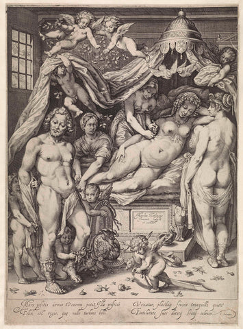 Venus and Mars, Jacob Matham, 1599 - 1600 Canvas Print