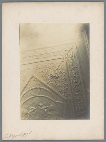 Part of the stucco ceiling of the house at the Breestraat 177 in Leiden, anonymous, 1907 Canvas Print