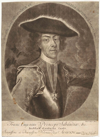 Portret van Eugenius van Savoye, Pieter Schenk (I), 1706 - 1713 Canvas Print