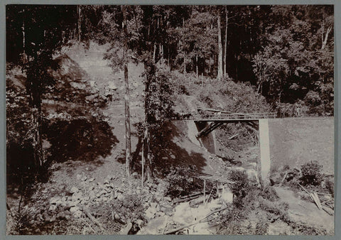 Bridge over the Timbang Gadja, anonymous, 1903 - 1913 Canvas Print