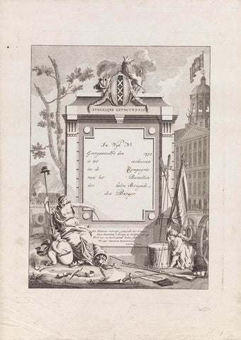 Wijkbriefje van de Amsterdamse schutterij, 1795, anonymous, 1795 Canvas Print