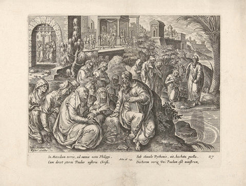 Paul converts the wives of Filippi, Claes Jansz. Visscher (II) (attributed to workshop of), 1643 - 1646 Canvas Print