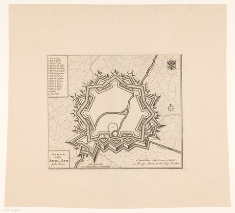 Fortress map of Aat, anonymous, 1728 - 1774 Canvas Print