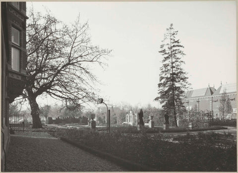 Garden on the south side with some statues in eastern perk, 1978 Canvas Print