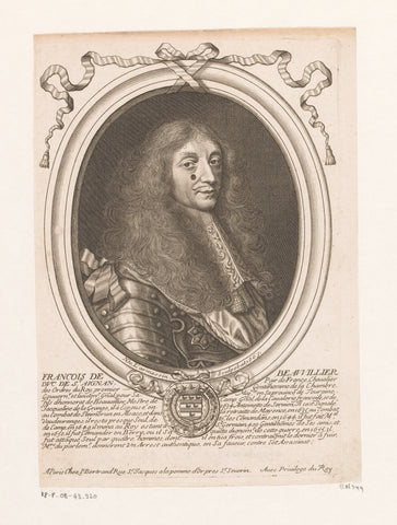 Portret van François de Beauvilliers duc de Saint-Aignan, Nicolas de Larmessin (I), 1663 Canvas Print