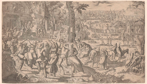 Village fair, Pieter van der Borcht (I), 1553 Canvas Print