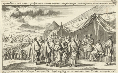 Mozes prefers the seventy elders, Jan Luyken, 1684 Canvas Print