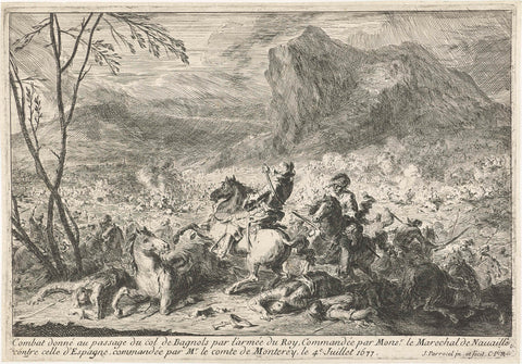 Battle of bagnols hill, Joseph Parrocel, 1677 - 1703 Canvas Print