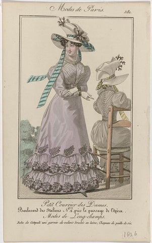 Petit Courrier des Dames, 1826, No. 381 : Robe de Cotepal (...), anonymous, 1826 Canvas Print