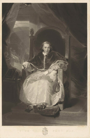 Portrait of Pope Pius VII, Samuel Cousins, 1829 Canvas Print