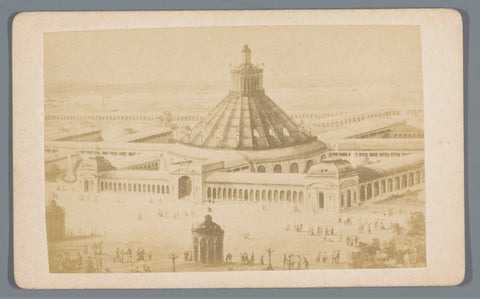 Photo reproduction of a drawing of the Rotunde in Vienna, possibly during the World's Fair of 1873, anonymous, 1873 - 1885 Canvas Print