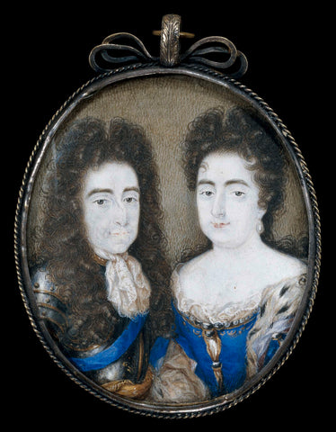 William III (1650-1702), Prince of Orange and king of England since 1689 with his wife Maria Stuart (1662-95), Peter Hoadly, 1700 - 1750 Canvas Print