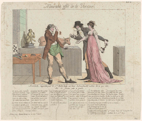 Courrier des Spectacles, An 9 (1801), 4th year, No. 43 : Admirable effet de la Vaccin (...), anonymous, 1801 Canvas Print