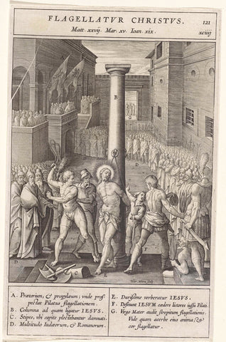 Flogging of Christ, Hieronymus Wierix, 1593 Canvas Print