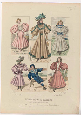 Le Moniteur de la Mode, 1895, Nr. 3139e, No. 21: Garnitures et Passementeries (...), A. Portier, 1895 Canvas Print