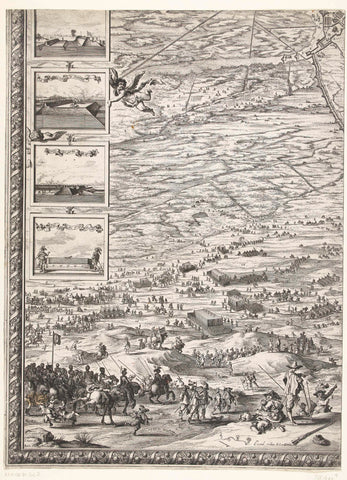 Large map of the siege of Den Bosch by Frederik Hendrik (bottom left page), 1629, Salomon Savery, 1629 Canvas Print