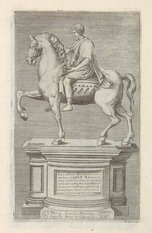 Equestrian statue of Marcus Aurelius, anonymous, 1584 Canvas Print