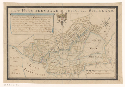 Map of schieland water board, Andrew Munro, 1799 Canvas Print