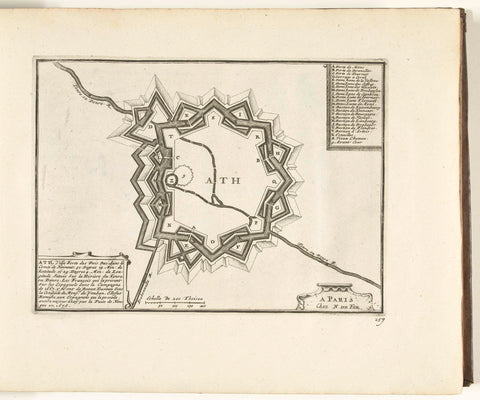 Map of Ath, 1726, anonymous, 1726 Canvas Print