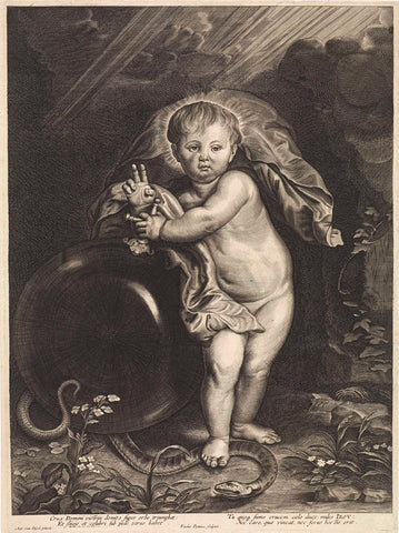 Christ child with orb, Paulus Pontius, 1616- 1657 Canvas Print