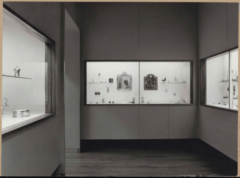 Room with built-in display cases with silver objects, 1962 Canvas Print