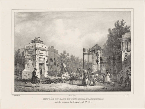 Ruined Park Entrance Gate, 1830, Gustave Adolphe Simonau, 1830 - 1831 Canvas Print