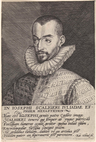 Portrait of Josephus Scaliger, Crispijn van de Passe (I), 1574 - 1637 Canvas Print
