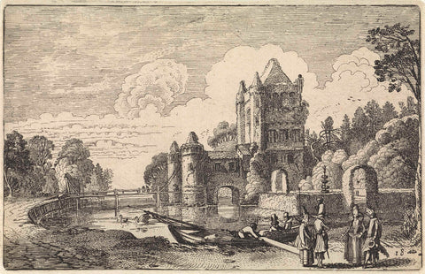 Landscape with the Amsterdamse Poort in Haarlem, Jan van de Velde (II), 1616 Canvas Print