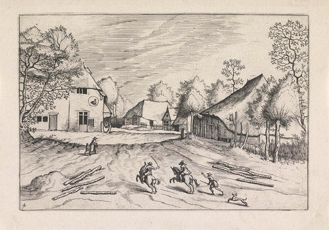 Inn with a Swan, John or Luke of Doetechum, 1610 - before 1676 Canvas Print