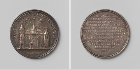 Midwifery medal of the city Dokkum, Georg Wilhelm Vestner, 1712 - 1723 Canvas Print