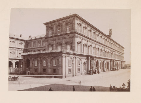 Façade of the Palazzo Reale in Naples, Italy, Giacomo Brogi (possibly), 1864 - 1881 Canvas Print