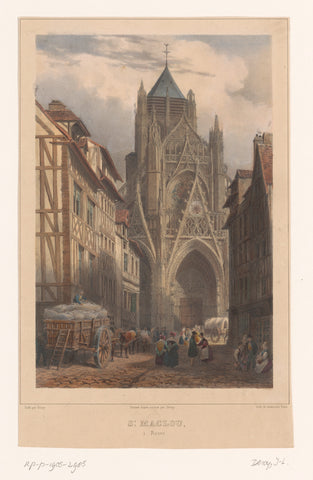 View of Church of Saint-Maclou in Rouen, Isodore-Laurent Deroy, 1834 Canvas Print