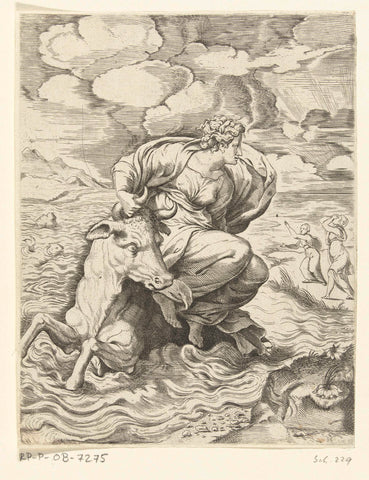 Jupiter and Europa, Cornelis Bos, c. 1537 - c. 1555 Canvas Print