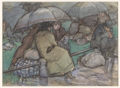 Refugees from Belgium in Roosendaal, 1914, Leo Gestel, 1914 Canvas Print