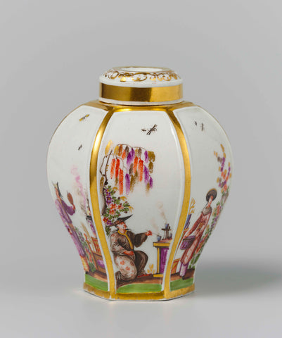 Tea caddy, Meissen porcelain manufactory, c. 1725 - c. 1730 Canvas Print