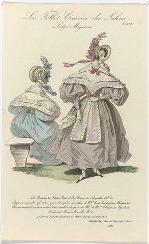 Le Follet Courrier des Salons, Lady's Magazine, 1833, No. 270: Chapeau en paill (...), anonymous, 1833 Canvas Print