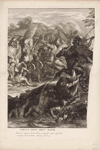 Battle of the Granicus (right middle leaf), Gérard Audran, 1672 Canvas Print