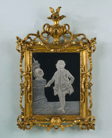 Mirror with a portrait of Willem V, Christiaan Schröder, 1757 Canvas Print