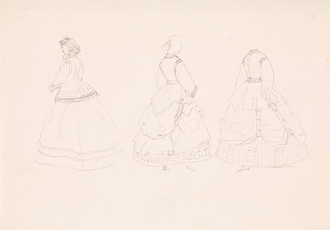 Three costume studies, Willem de Famars Testas, 1844 - 1896 Canvas Print