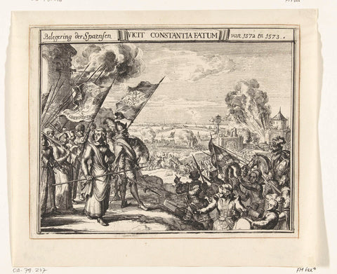 Kenau Hasselaer on the Haarlem ramparts, 1573, Romeyn de Hooghe (manner of), 1655 - 1708 Canvas Print