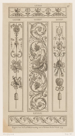 Ornamenten, grotesken en arabesken, Michelangelo Pergolesi, 1779 Canvas Print