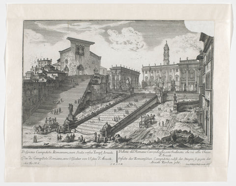 View of the Capitol in Rome, Georg Balthasar Probst, 1742 - 1801 Canvas Print