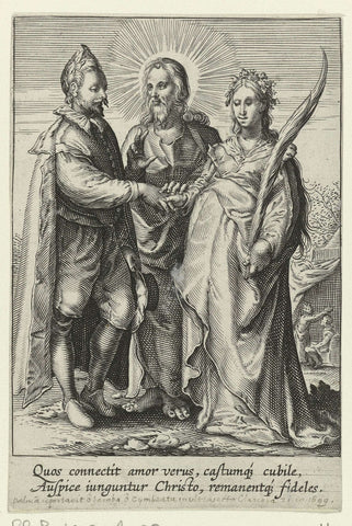 Marriage out of spiritual love concluded by Christ, Jan Saenredam, 1575 - 1657 Canvas Print