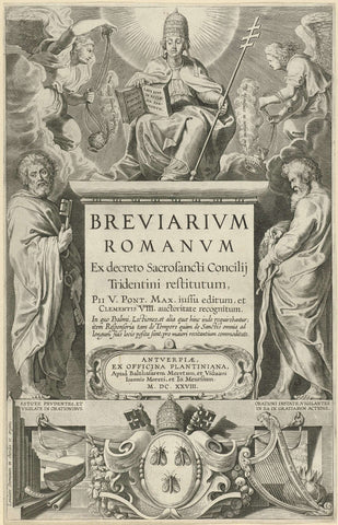 Title page for Breviarium Romanum, 1648, Theodoor Galle (possibly), 1648 Canvas Print