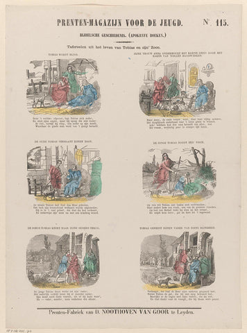 Tafereelen uit het leven van Tobias en zijn' zoon, Dirk Noothoven van Goor, 1850 - 1881 Canvas Print