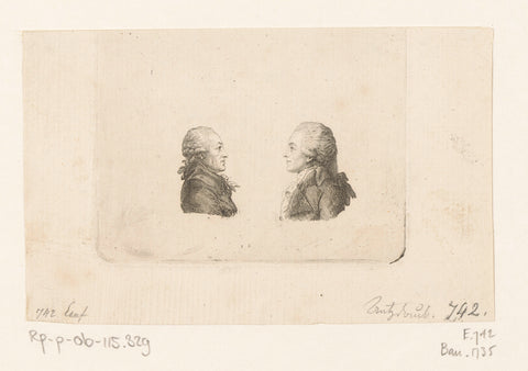 Two portraits of Anton Graff and Wilhelm Gottlieb Becker, Daniel Nikolaus Chodowiecki, 1794 Canvas Print