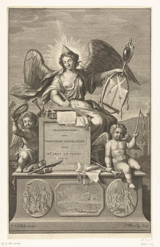 Title page for: J. Le Clerc, Histories of the United Netherlands, vol. III, Abraham Bloteling, 1650 - 1679 Canvas Print