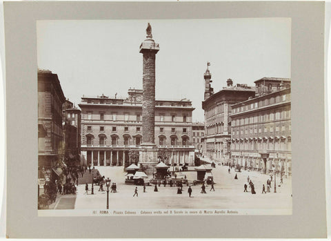 Piazza Colonna te Rome, anonymous, c. 1880 - c. 1904 Canvas Print